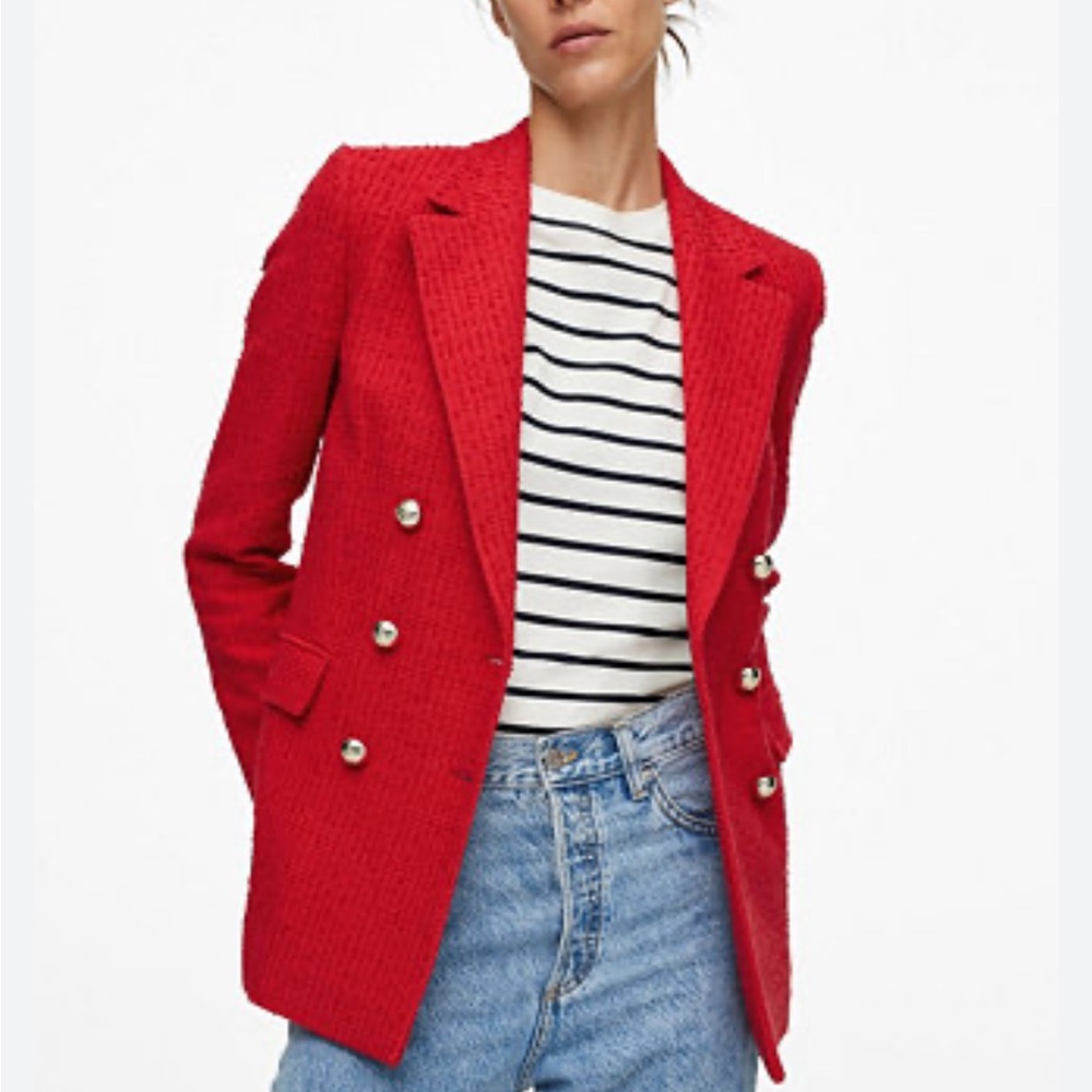 MNG Tweed Red Blazer